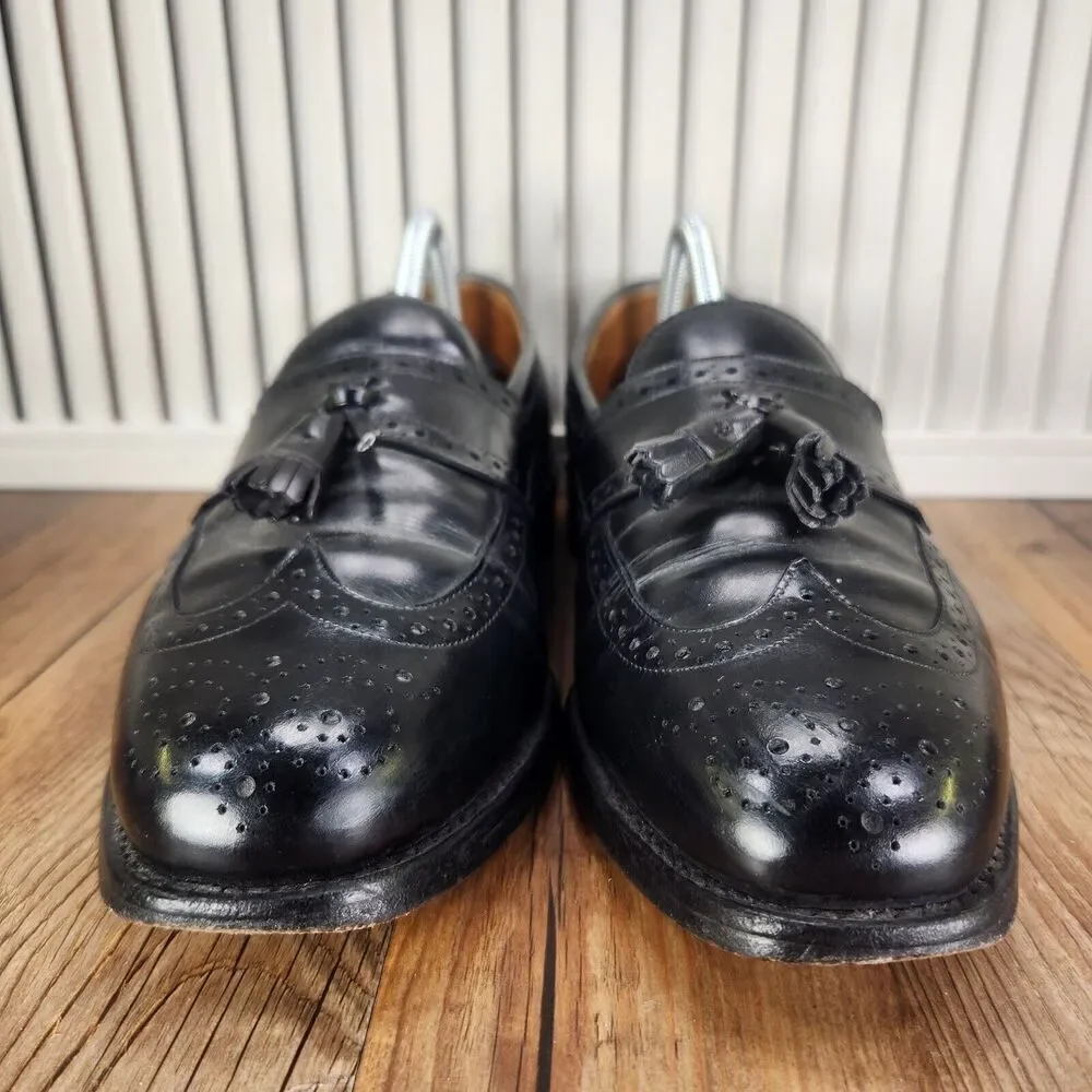 Allen Edmonds Chambrey 6204 Mens Size 9.5 D Black Leather Dress Tasseled Loafers